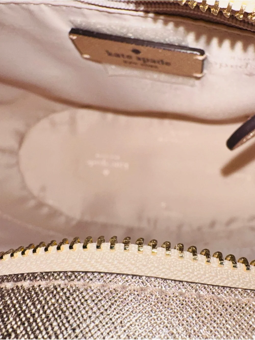 kate spade Glitter Crossbody Tote in Gold